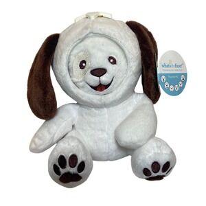 Whatsitsface Poochie Pie Puppy Dog Plush 6 Rotating Faces Emotion Toy NWT